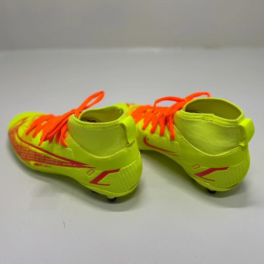 Nike Jr Mercurial Superfly 8 Academy FG/MG Volt Crimson Soccer Cleats Youth 3.5Y